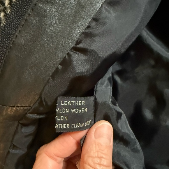 Women's vintage leather and wool Stylish Black and Gray Women's Jacket vintage 7 - Picture 7 of 7